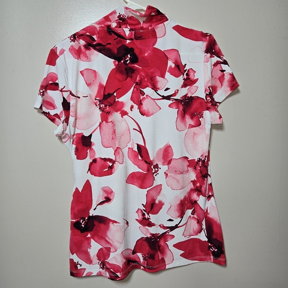 DKNY Wrap Print size Large white, red, and pink - Picture 2 of 8